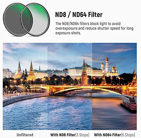 51HzhAdxlAL. AC  - NEEWER 72mm Lens Filter Kit ND8 ND64 CPL Filter Set, Neutral Density+Circular Polarizer Filter Kit with 30 Layers Nano Coating/HD Optical Glass/Water Repellent/Scratch Resistant/Ultra Slim/Filter Bag