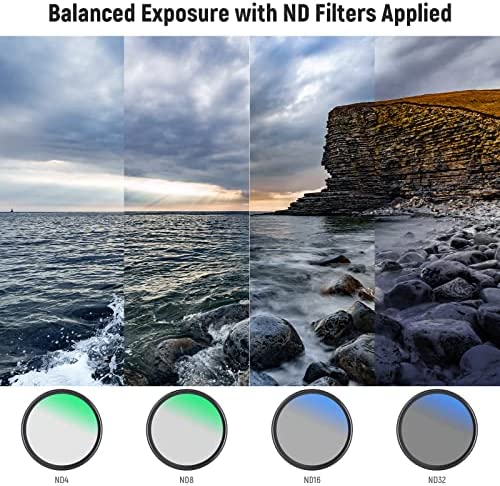 51LVjzi8v1L. AC  - NEEWER 58mm Lens Filter Kit Compatible with GoPro Hero 8 7 6 5, Neutral Density Polarizer Filter Set, 4 ND Filters (ND4/ND8/ND16/ND32), CPL Filter, UV Filter, 2 Lens Caps&2 Adapter Rings