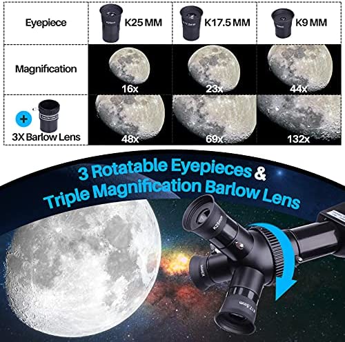 51OrcEJM6nS. AC  - BEBANG Telescope for Adults & Kids, 3 Rotatable Eyepieces 70mm Aperture 400mm Astronomical Refractor Telescopes for Beginners