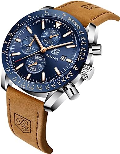 51TCpaK9xsL. AC  - BY BENYAR Mens Watches Chronograph Analog Quartz Movement Stylish Sports Designer Wrist Watch 30M Waterproof Elegant Gift Watch for Men