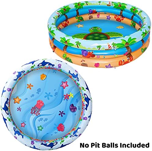 51WDgbWyBvS. AC  - JOYIN 2 Pack 47" Baby Pool, Float Kiddie Pool, Inflatable Baby Swimming Pool with 3 Rings, Summer Fun for Children, Indoor and Outdoor Water Game Play Center for Toddlers