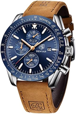 51d+uhdXwZL. AC  - BY BENYAR Mens Watches Chronograph Analog Quartz Movement Stylish Sports Designer Wrist Watch 30M Waterproof Elegant Gift Watch for Men