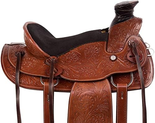 51eqSUPoOQL. AC  - Equitack Wade Saddle Premium Western Leather Roping Ranch Work Horse Saddle Tack, Headstall, Breastplate & Reins Size 14'' to 18''