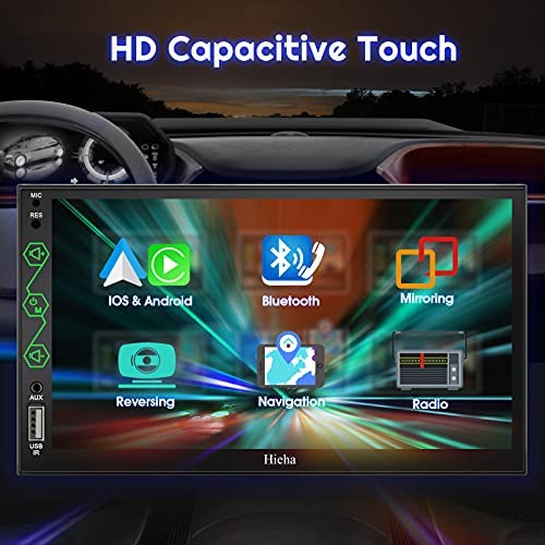 51gG3GIAFwL. AC  - Double Din Radio Compatible with Apple Carplay & Android Auto, 7 InchesTouchscreen Car Stereo with Bluetooth, AM/FM Audio Receiver, Backup Camera, Voice Control, Mirror Link