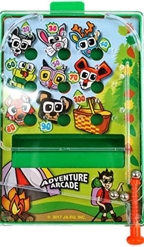 51gXFWqUMGL. AC  - JA-RU Pocket Travel - Pinball Game Toy (1 Pinball Game) Mini Portable Pinball Games for Kids and Adults. Retro Tabletop Handheld Games Classic Vintage Toys. Party Favors Easter Baskets. 3258-1