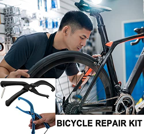 51iKikyOuwL. AC  - Bike Tire Pliers Rim Protector Tool Bike Tyre Removal Clamp Bicycle Tyre Tool Bike Rim Protector Hand Tire Lever Bead Tool Convenience Road Mountain Bike Tire Changer for Hard to Install Bike (Blue)