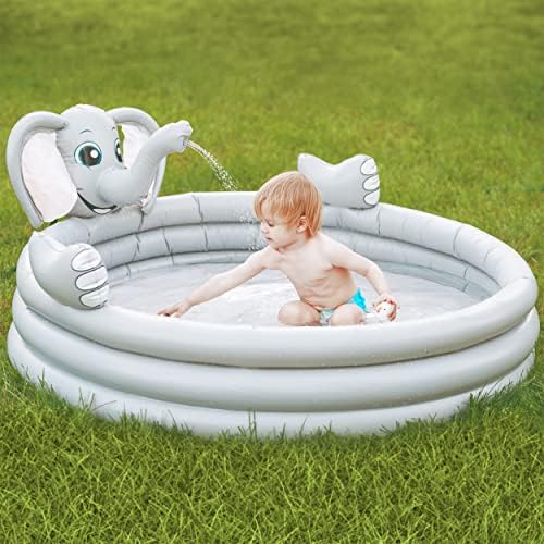51nUYCbfH8L. AC  - Inflatable Kiddie Pool for Toddlers with Sprinkler | Small Kid Pool Size 60'' | Toddler Pool - Swimming Pool for Kids for Outside Backyard | Blow up Pool for Kids | 2-in-1 Baby Ball Pit and Pool