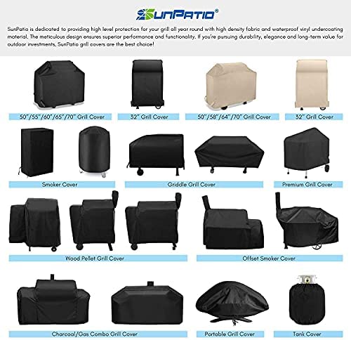 51rPMwNzyML. AC  - SunPatio Grill Cover 55 Inch, Outdoor Heavy Duty Waterproof Barbecue Gas Grill Cover, UV & Fade Resistant, All Weather Protection Compatible for Weber Charbroil Nexgrill Kenmore Grills and More, Black