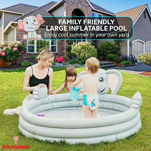 612+57s+pbL. AC  - Inflatable Kiddie Pool for Toddlers with Sprinkler | Small Kid Pool Size 60'' | Toddler Pool - Swimming Pool for Kids for Outside Backyard | Blow up Pool for Kids | 2-in-1 Baby Ball Pit and Pool