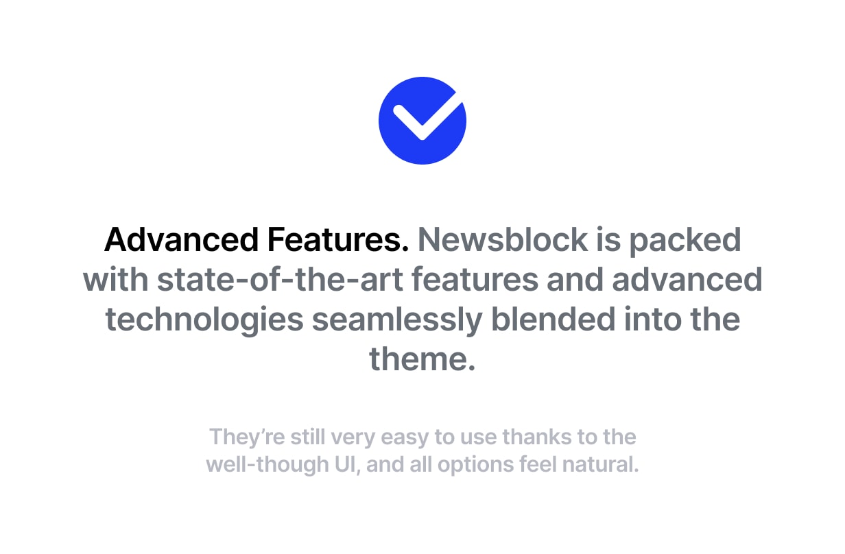 advanced features - Newsblock - News & Magazine WordPress Theme with Dark Mode