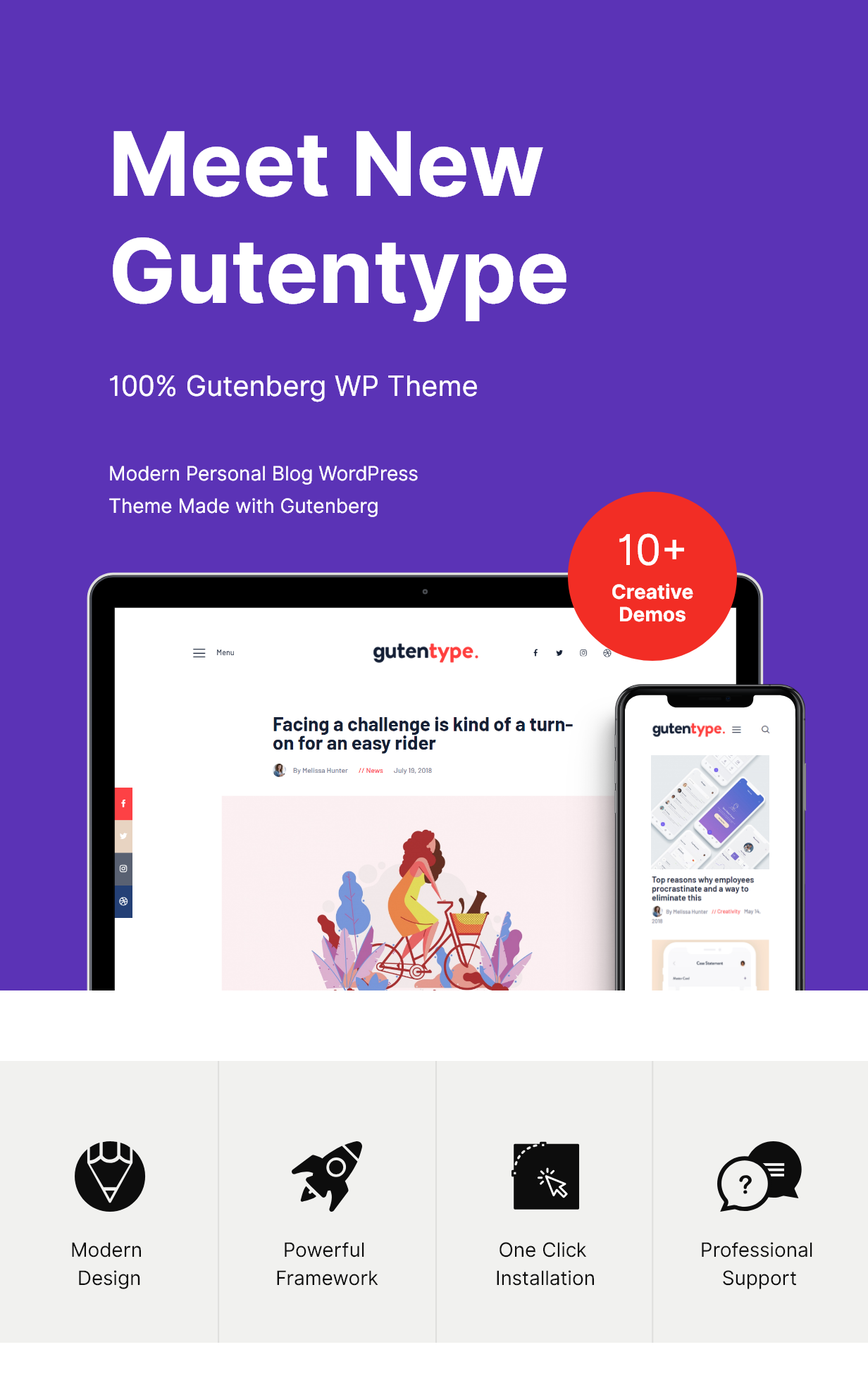 gutentype 5 - Gutentype | 100% Gutenberg WordPress Theme for Modern Blog + Elementor