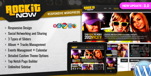 preview.  large preview - Rockit Now - Music Band WordPress Theme
