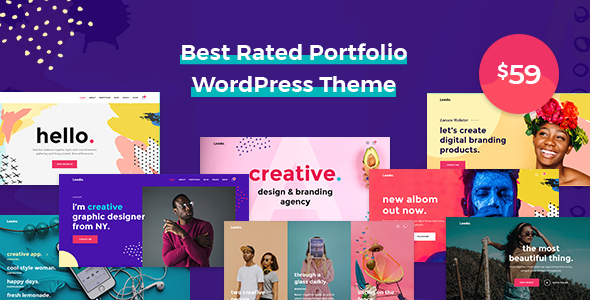 00 Preview WP.  large preview - Leedo – Modern, Colorful & Creative Portfolio WordPress Theme