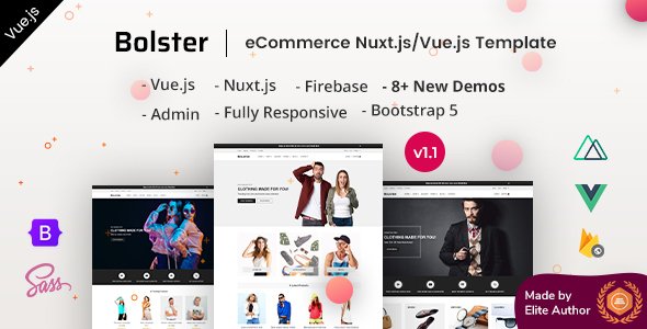 01 bolster large preview.  large preview - Bolster - Vue Nuxt eCommerce Template