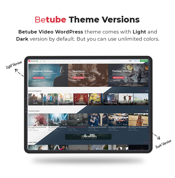 02 versions - Betube Video WordPress Theme