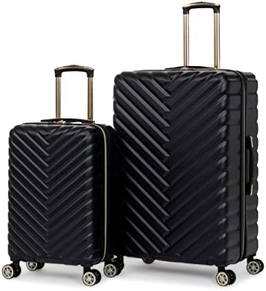 1681381593 41Nk0AXmqiL. AC  - Kenneth Cole REACTION Women's Madison Square Hardside Chevron Expandable Luggage, Black, 2-Piece Set (20" & 28")