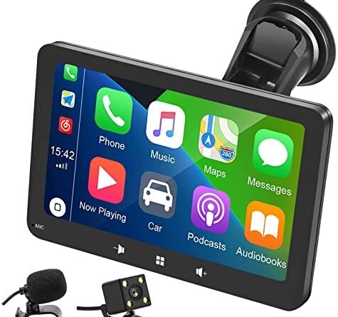 1681771416 51BygzUkdvL. AC  475x445 - Portable Car Stereo with Wireless Apple Carplay and Android Auto, 7 Inch IPS Touchscreen Car Stereo with Backup Camera, Wireless Air Play, Bluetooth Handsfree, Mirror Link/Mic/TF/USB/AUX/Fast Charging