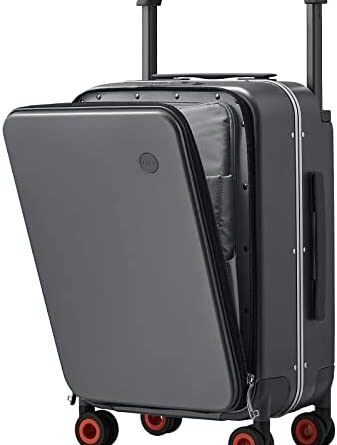1682161264 31uhCPtVuIL. AC  337x445 - Mixi Carry On Luggage Wide Handle Luxury Design Rolling Travel Suitcase PC Hardside with Aluminum Frame Hollow Spinner Wheels, with Cover, 20 inch, Rock Grey