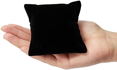 3166vqSOvZL. AC  - 12 Pack Velvet Bracelet Cushion Pillows for Watches and Bangles, Jewelry Display for Selling, Black (3 x 3 In)