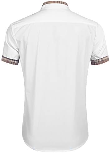 31gPBvHaCDL. AC  - COOFANDY Men's Short Sleeve Dress Shirt Casual Wrinkle Free Plaid Collar Button Down Shirts