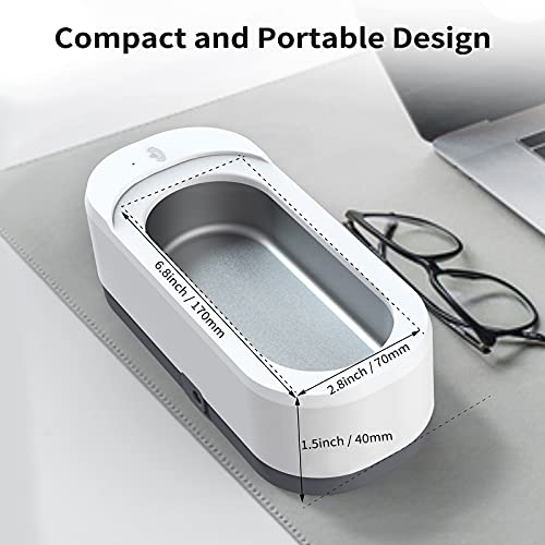 411C8RSAT1L - Ultrasonic Jewelry Cleaner, Portable Professional Ultrasonic Cleaner for Cleaning Jewelry Eyeglasses Watches Shaver Heads