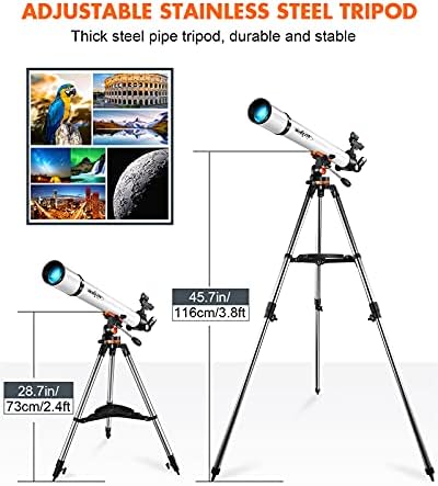 4122JVqrhsL. AC  - BOBLOV Astronomical Telescope for Adult/Kids,210X Magnification, 700mmFocal Length,70mm Aperture Glass Coating Astronomical Refractor Telescope with Adjustable Stainless Steel Tripod