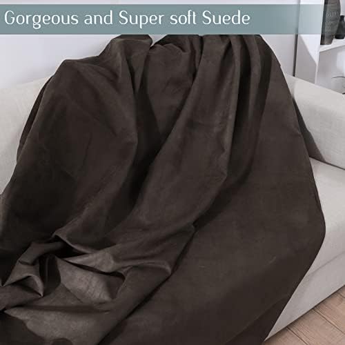 418BSf5uB5L. AC  - BESTSWEETIE Couch Cover for 3 Cushion Couch Sofa with Three Pillow Case Suede Couch Cover for Dogs Sofa Covers for 3 Cushion Couch Recliner Sofa Cover(Large,Chocolate)