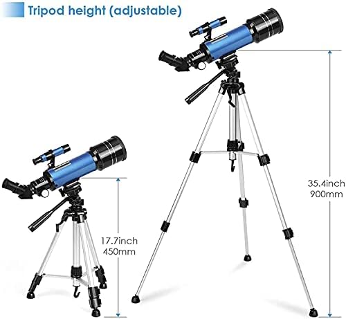 41KxC8cWHbL. AC  - Tuword Telescope for Beginners Adults Kids, 70mm Aperture 400mm AZ Mount Astronomical Refracting Telescope Adjustable(17.7-35.4In) Portable Travel Telescopes with Backpack, Phone Adapter
