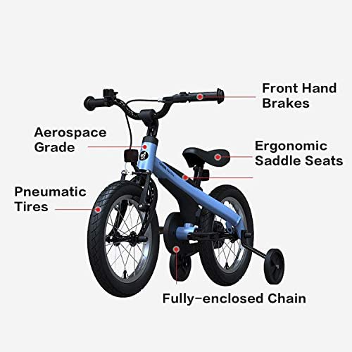 41YfwzWTx9L. AC  - Segway Ninebot 14" Kids Bike Ages 2-7, w/Training Wheels, Full Safety Chain Guard, Shock Absorbing Tires and Dual Braking System - Pink & Blue