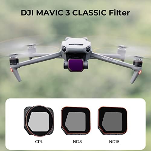 41Yi09Vs13L. AC  - K&F Concept Mavic 3 Classic CPL ND Filters Kit-3 Pack, CPL ND8 ND16 Compatible with DJI Mavic 3 Classic Accessories