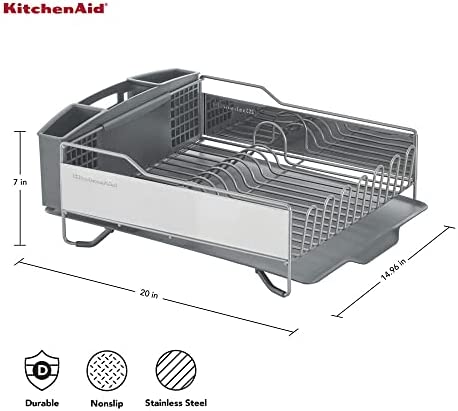 41j9 mO0saL. AC  - KitchenAid Full Size Dish Rack, Light Grey