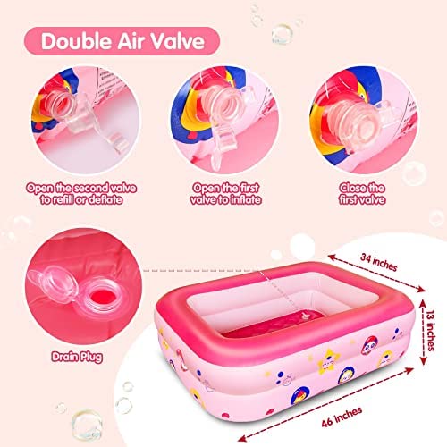 51+KSRxdmIL. AC  - Kiddie Pool Toys for 1 2 3 Year Old Girl Gifts, Inflatable Swimming Pools for Kids Toys Age 1-3 Years, Summer Water Kiddy Baby Pools Ball Pit for Toddlers 1-4 as Bathtub for Backyard Outdoor Indoor