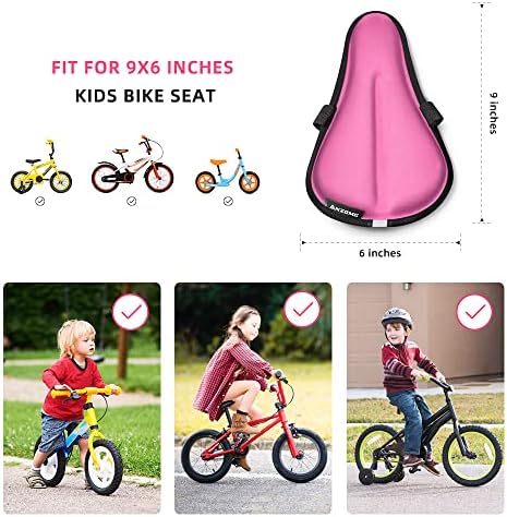 516Y9Ykxk0L. AC  - ANZOME Kids Gel Bike Seat Cushion Cover, 9"x6" Memory Foam Child Bike Seat Cover Extra Soft Small Bicycle Saddle Pad, Kids Bicycle Seat Cover with Water&Dust Resistant Cover