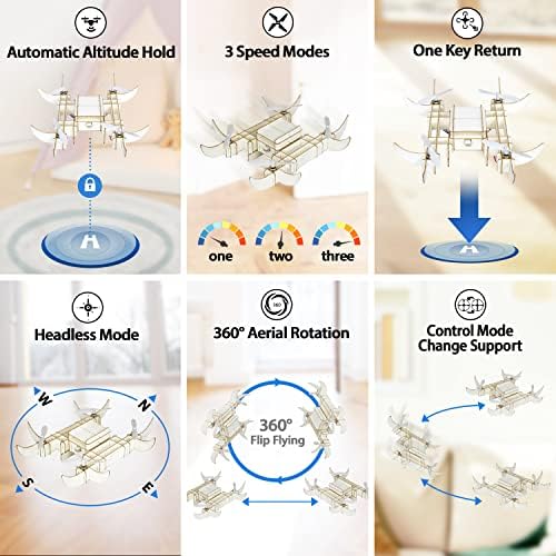 516YI7clqOL. AC  - COCODRONE Paper Drone DIY Mini Drone for Kids Adults Beginner with Altitude Hold Headless Mode One Key Start Speed Adjustment - Military
