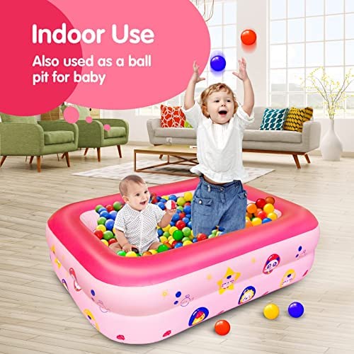 516sBOAqaoL. AC  - Kiddie Pool Toys for 1 2 3 Year Old Girl Gifts, Inflatable Swimming Pools for Kids Toys Age 1-3 Years, Summer Water Kiddy Baby Pools Ball Pit for Toddlers 1-4 as Bathtub for Backyard Outdoor Indoor
