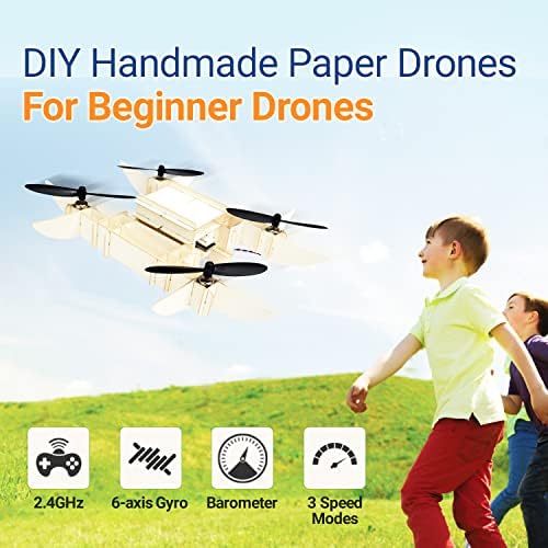 51IHfzlB3KL. AC  - COCODRONE Paper Drone DIY Mini Drone for Kids Adults Beginner with Altitude Hold Headless Mode One Key Start Speed Adjustment - Military