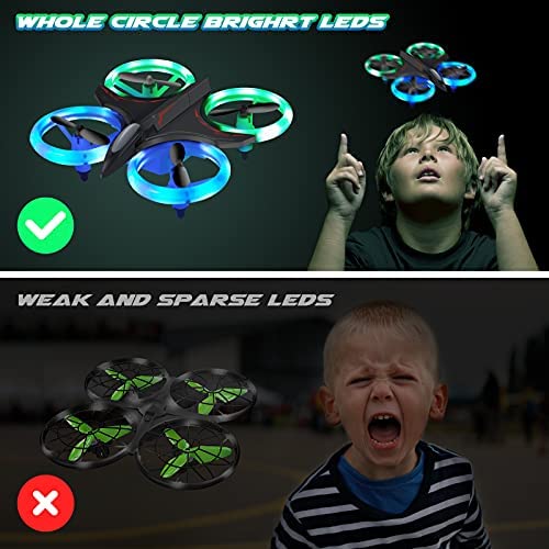 51JTP2AxwiL. AC  - Mini Drone for Kids, RC Drone Quadcopter with LED Lights, Altitude Hold, Headless Mode, 3D Flip, Great Gift Toy for Boys and Girls-Black