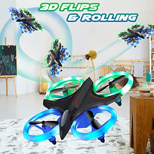 51YuHh cVOL. AC  - Mini Drone for Kids, RC Drone Quadcopter with LED Lights, Altitude Hold, Headless Mode, 3D Flip, Great Gift Toy for Boys and Girls-Black