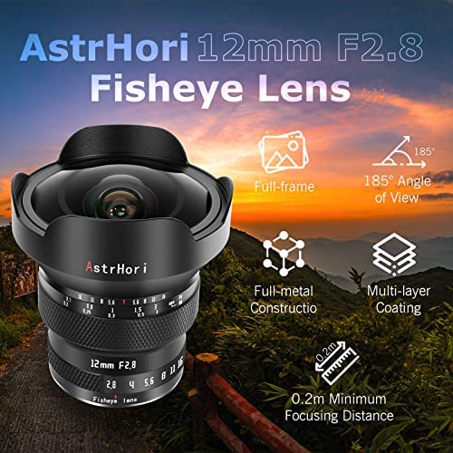 51gDIkEOZDL. AC  - AstrHori 12mm F2.8 Full-Frame Fisheye Lens, Compatible with Sony E-Mount Mirrorless Cameras A7 A7II A7III A7R A7RII A7RIII A7RIV A7S A7SII A7SIII A9 A7C A6400 A6000 A6600 A6100 A6500 A6300