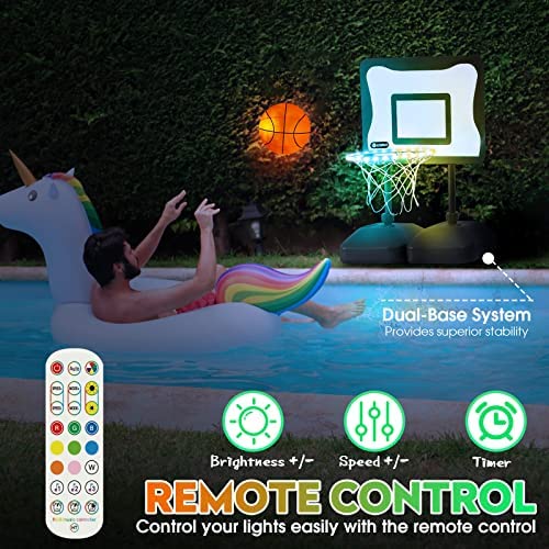 51nbXN8vlJL. AC  - LFSMVT 2-in-1 LED Pool Volleyball & Basketball Game Set, Light Up Pool Sport Combo Set with LED Pool Balls, APP & Remote Control, Music Sync for Inground Pool (2-in-1 Pool Sport Set)