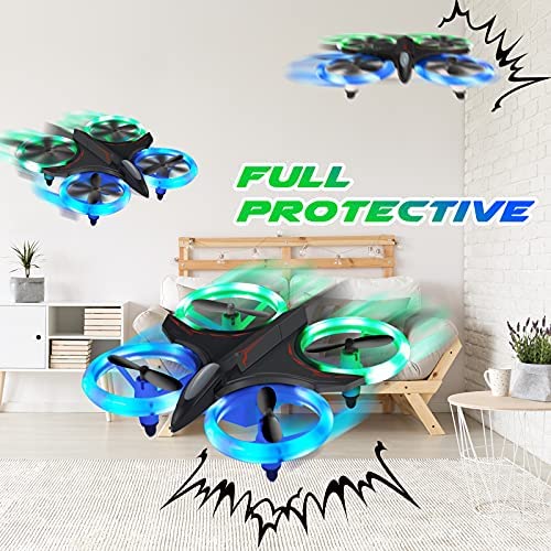 51pJswb8+dL. AC  - Mini Drone for Kids, RC Drone Quadcopter with LED Lights, Altitude Hold, Headless Mode, 3D Flip, Great Gift Toy for Boys and Girls-Black