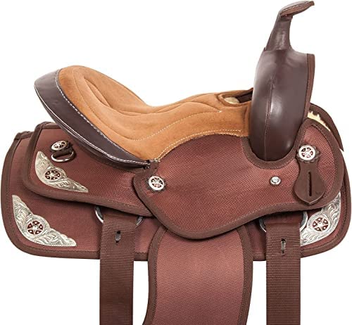 51suuYcJdJL. AC  - Equitack Youth Child Synthetic Western Horse Saddle Barrel Racing Tack + Headstall & Breast Collar
