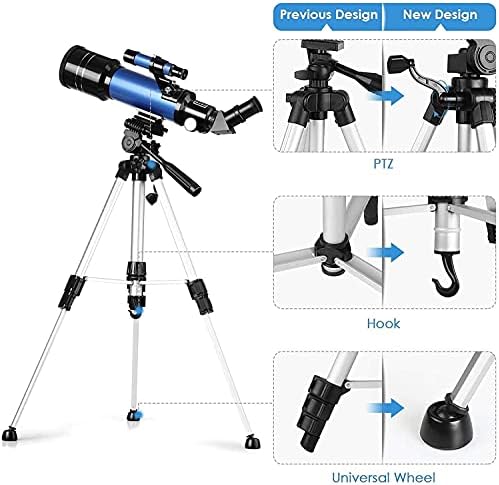 51tCzOo1OAL. AC  - Tuword Telescope for Beginners Adults Kids, 70mm Aperture 400mm AZ Mount Astronomical Refracting Telescope Adjustable(17.7-35.4In) Portable Travel Telescopes with Backpack, Phone Adapter