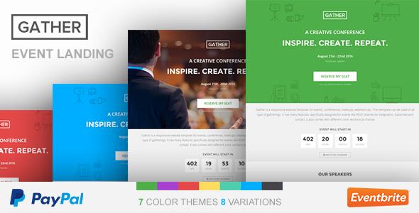 590x300.  large preview - Event Landing Page Template - Gather