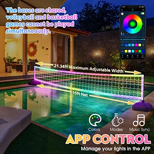 615TMMRKorL. AC  - LFSMVT 2-in-1 LED Pool Volleyball & Basketball Game Set, Light Up Pool Sport Combo Set with LED Pool Balls, APP & Remote Control, Music Sync for Inground Pool (2-in-1 Pool Sport Set)