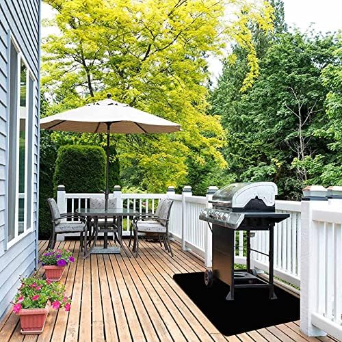 61CKxfRO UL. AC  - AiBOB Under Grill Mat, 40 X 60 inches Absorbent Oil Pad Protects Decks and Patios, Reusable and Waterproof, Black