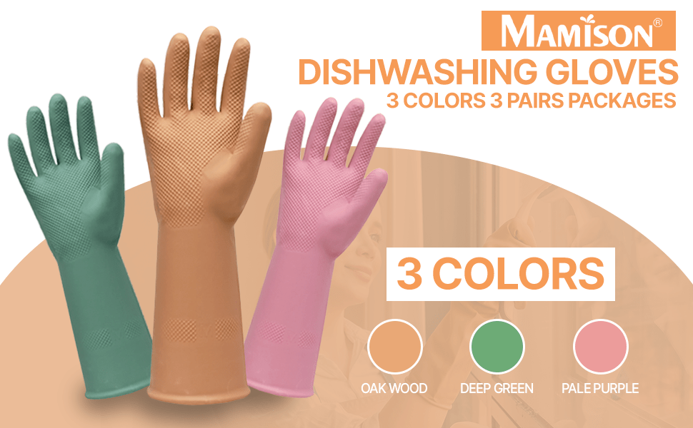 893aaefb 3719 4b85 9038 c33ed83eb2bc.  CR0,0,970,600 PT0 SX970 V1    - MAMISON 3 Pairs Colorful Reusable Waterproof Household Dishwashing Cleaning Rubber Gloves, Non-Slip Kitchen Glove(Medium)