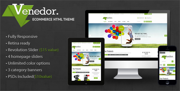Venedor preview1.  large preview - Venedor - Premium Bootstrap Ecommerce HTML5 Template