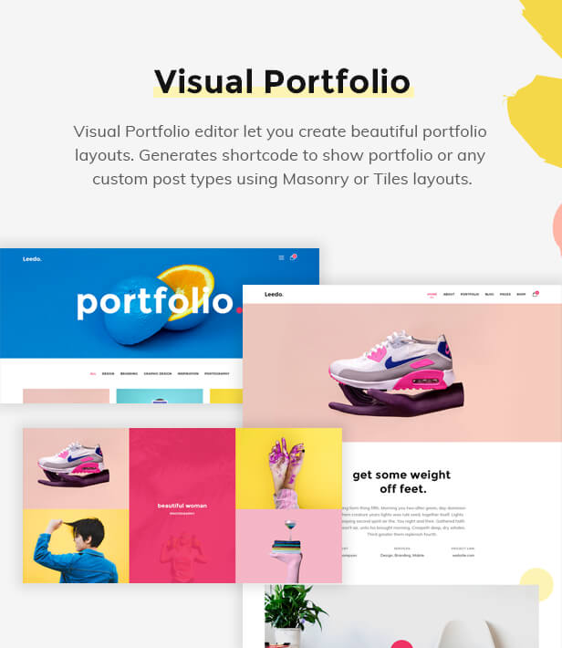 description 06 - Leedo – Modern, Colorful & Creative Portfolio WordPress Theme