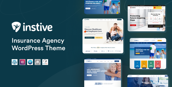 instive preview.  large preview - Instive - Insurance WordPress Theme